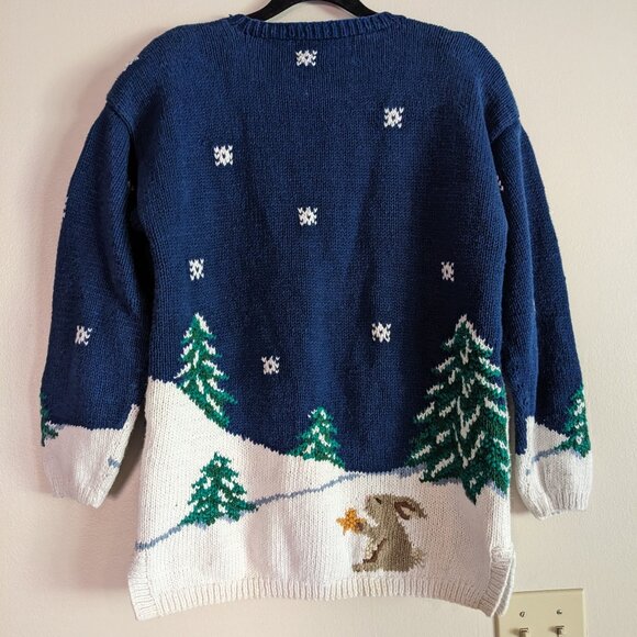 Vintage Hand knitted Signature by Northern Isles Reindeer Sweater Size Large - Picture 7 of 10